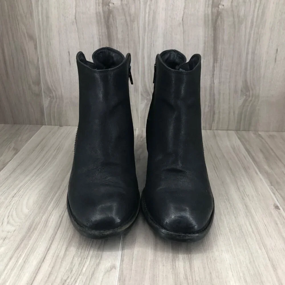 Paul Green Ankle Boots Womens UK 6.5 Aubrey Black Leather Zip Heeled Booties